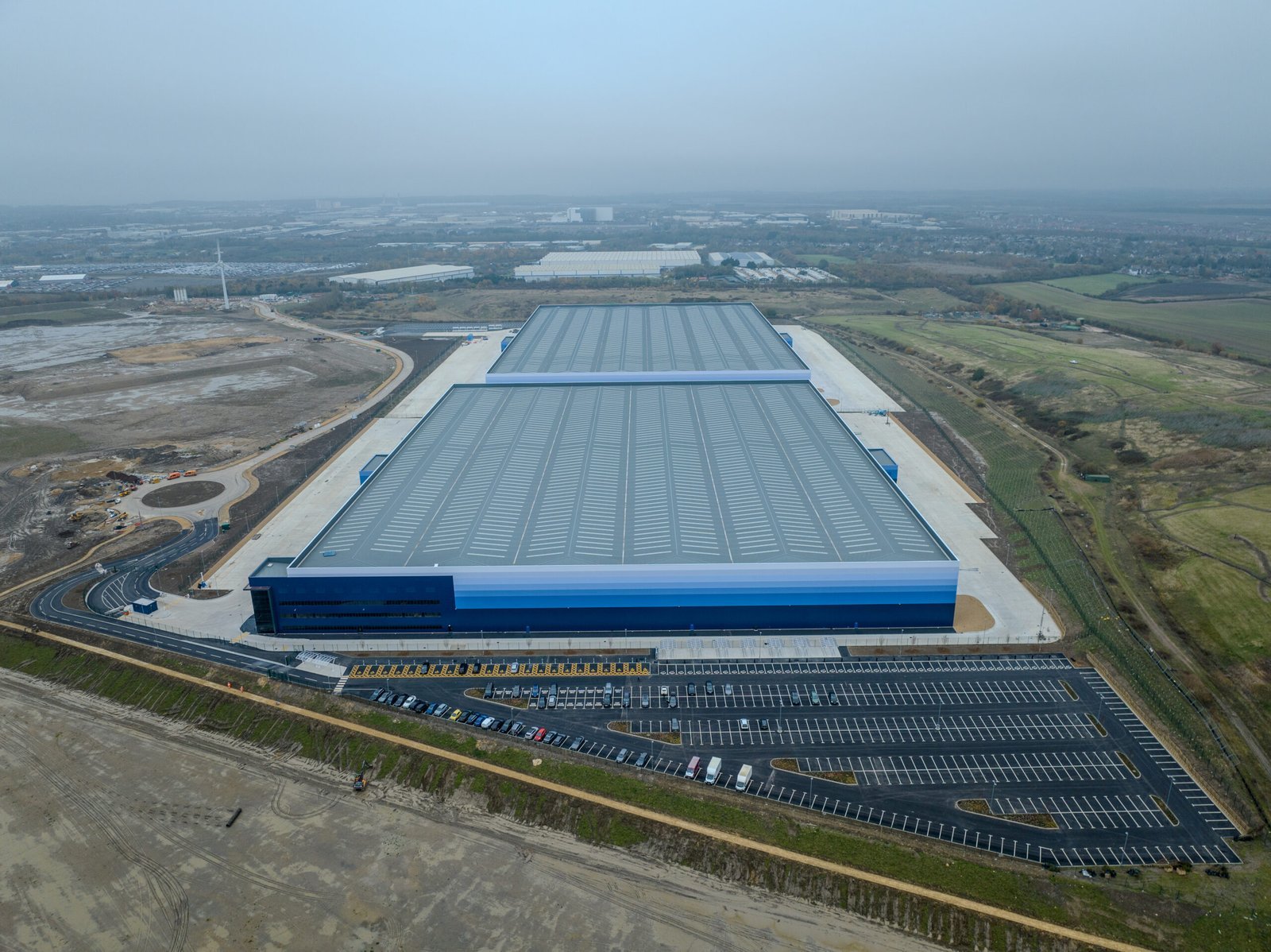 Aerial view of Magna Park Corby units